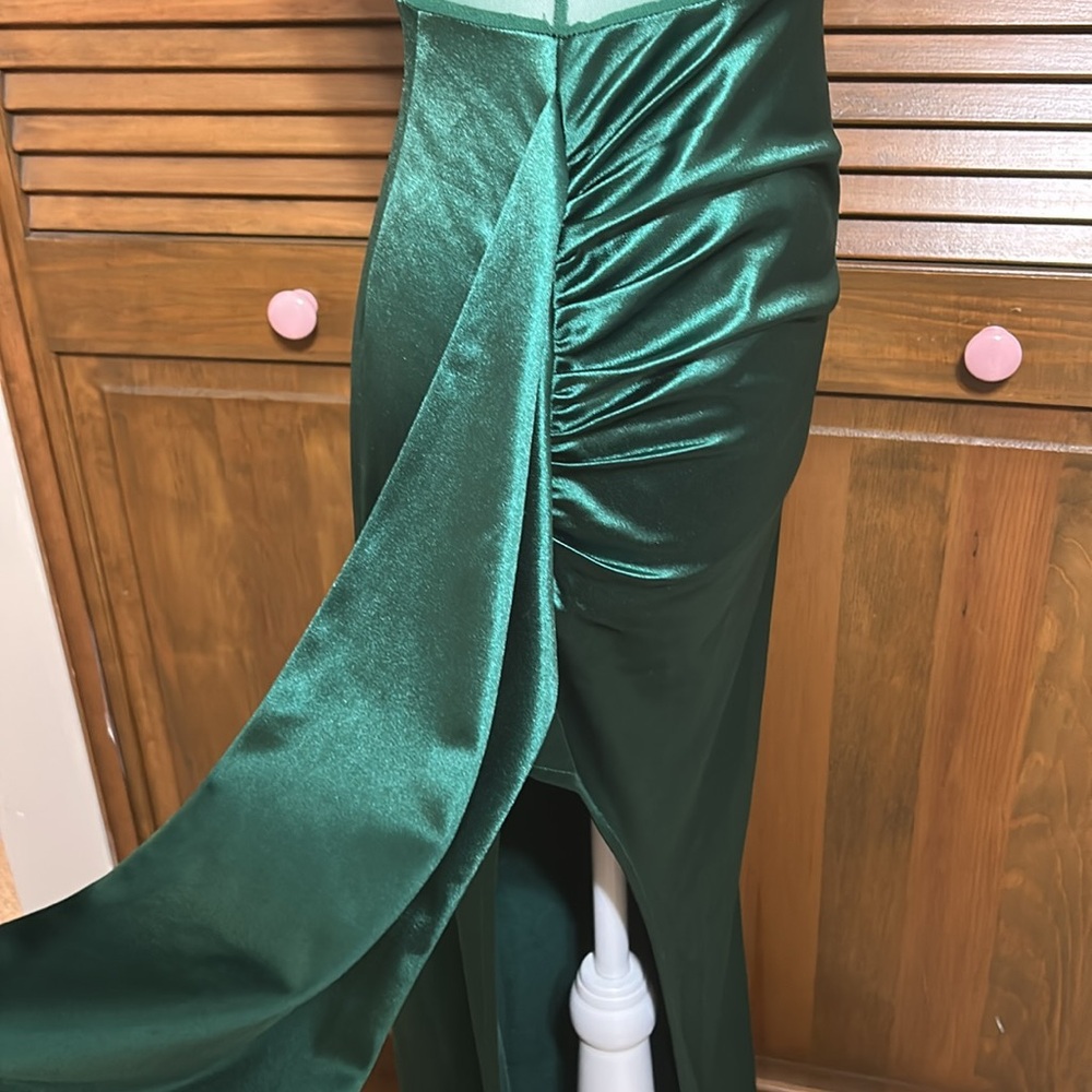 Windsor Elegant Green Evening Event Prom Corset Side Slit with Sash Gown Size S - Picture 8 of 10
